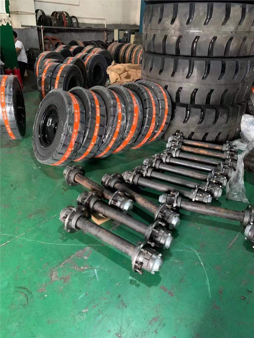 650-10/28x9-15/825-15/7.50-16輪胎加車軸隧道開挖臺車實心胎