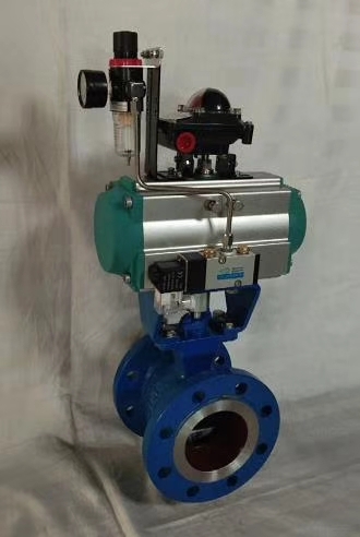鑄鋼球閥 VQ647Y-16C氣動(dòng)V型球閥 天津凱吉閥門