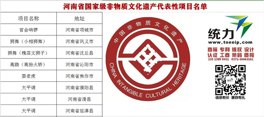 周口非遺注冊(cè)物品編碼非物質(zhì)文化遺產(chǎn)代辦辦理地址