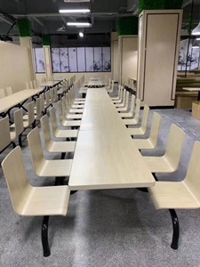 天津美食城快餐連體桌椅定制安裝 免費設(shè)計量尺