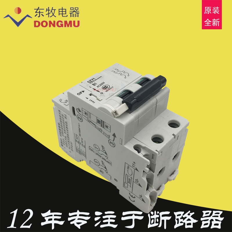 沈陽東牧電器空氣開關(guān)空開交流斷路器DZY1-B1兩極2P OF輔助接點(diǎn)AC220V