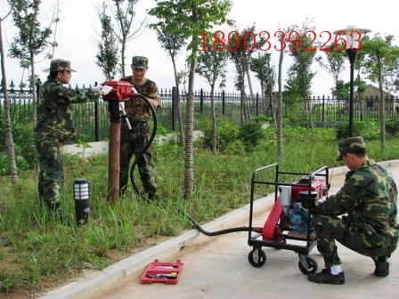便攜式植樁機(jī)（打樁機(jī)）WX-DZF120主要用于建筑樁基工程