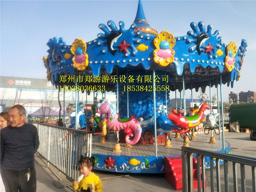 兒童游樂(lè)設(shè)備鄭游游樂(lè)12座下傳動(dòng)轉(zhuǎn)馬