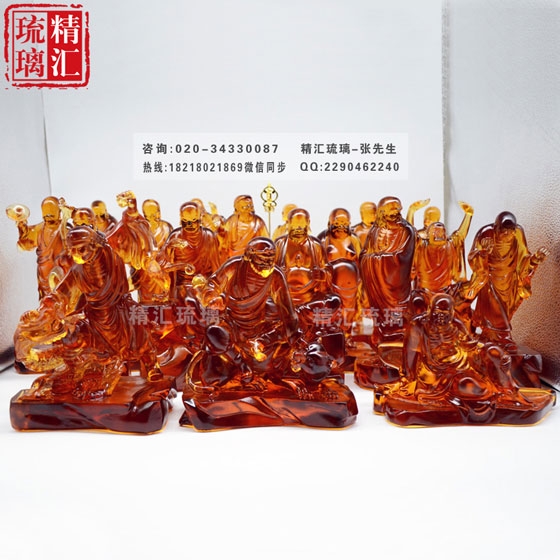 十八羅漢琉璃佛像，居家佛堂佛像供奉，廣州琉璃工廠