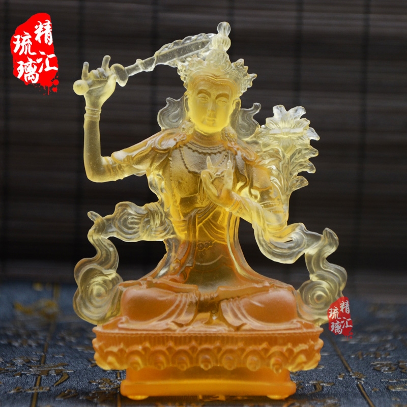文殊菩薩琉璃佛像廠家直銷，廣州古法脫蠟琉璃佛像