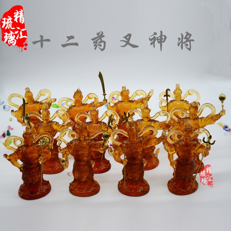 十二藥叉神將琉璃佛像，古法脫蠟佛像，廣州深圳琉璃工廠