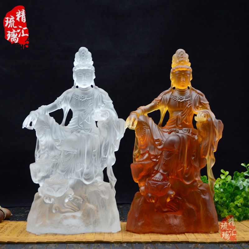 自在觀音菩薩琉璃佛像，寺廟佛堂佛像批發(fā)，廣州深圳琉璃工廠