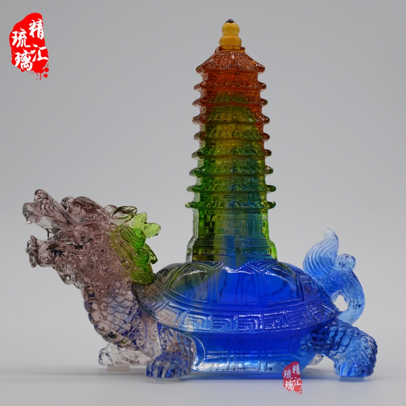 琉璃龍龜文昌塔擺件 招財鎮(zhèn)宅商務(wù)擺件，廣州琉璃生產(chǎn)廠家