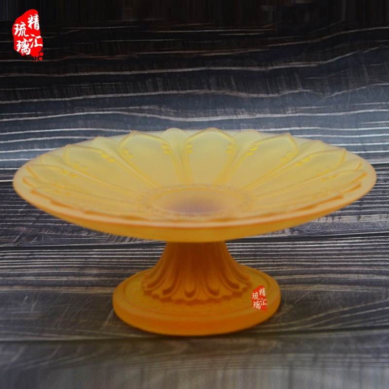 古法琉璃供盤(pán)果盤(pán)批發(fā) 佛前琉璃供具 寺廟佛堂佛具廠(chǎng)家直銷(xiāo)