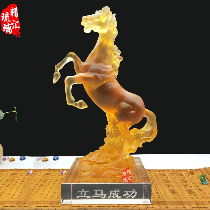 古法琉璃馬到成功商務(wù)擺件禮品  居家裝飾擺件  贈(zèng)送朋友客戶禮品