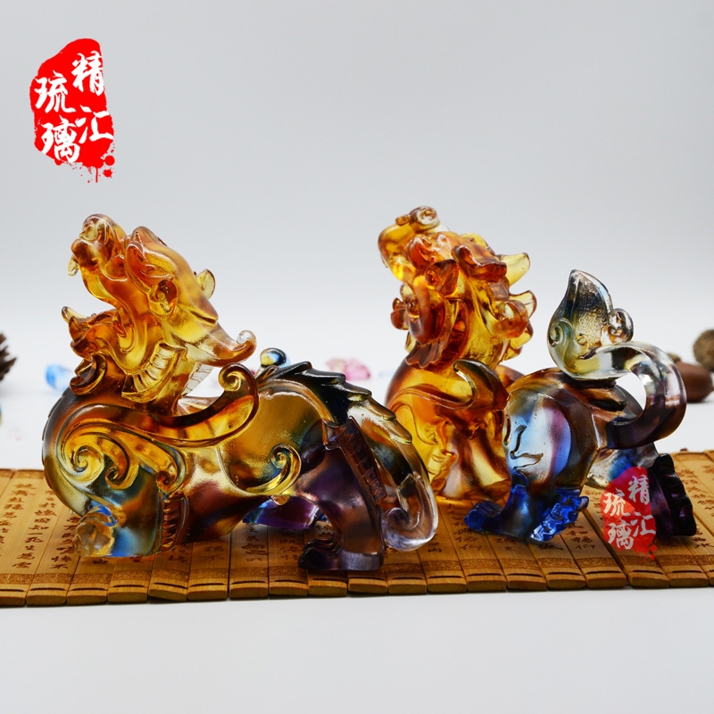 招財辟邪琉璃貔貅，古法脫蠟琉璃擺件 廣州深圳廠家