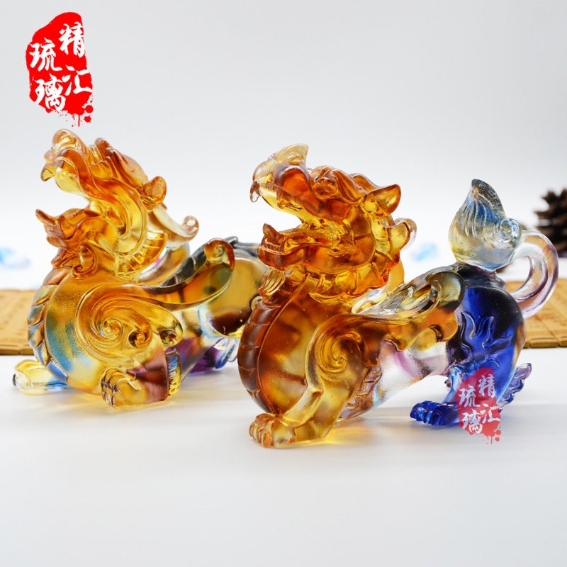 小號(hào)古法琉璃貔貅擺件 深圳琉璃廠家 招財(cái)辟邪貔貅