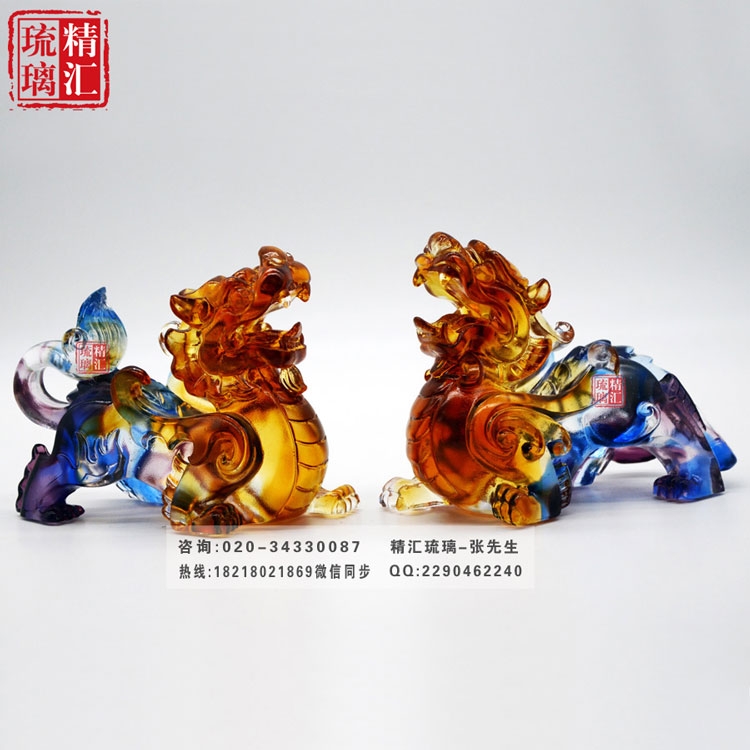 招財辟邪琉璃貔貅擺件 銀行保險公司擺件禮品制作