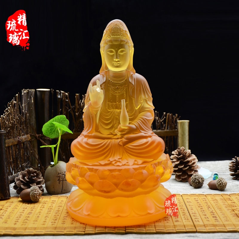 正坐琉璃凈瓶觀世音菩薩佛像 寺廟佛堂佛像供奉 廣州琉璃廠家
