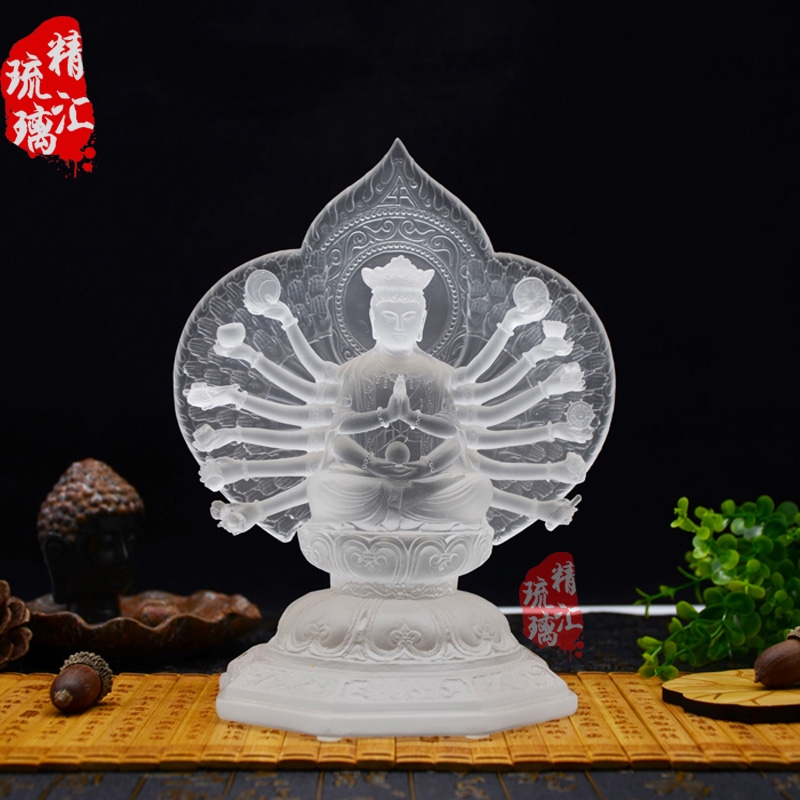 千手觀音菩薩琉璃佛像 古法脫蠟琉璃佛像 深圳琉璃廠家直銷