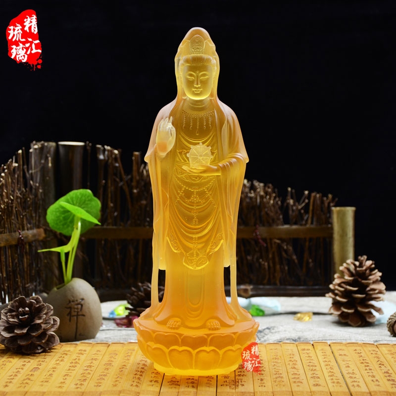 南海觀世音菩薩琉璃佛像 古法脫蠟琉璃佛像廠家直銷