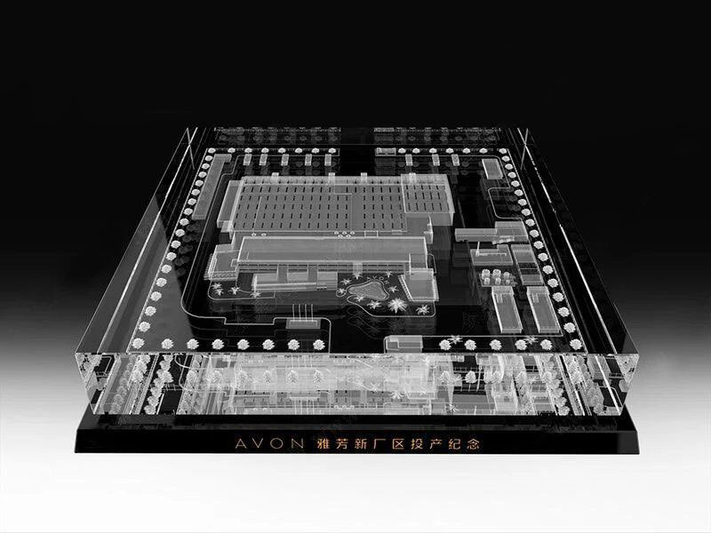 深圳廣州3D模型水晶內(nèi)雕紀念品大樓建成落成紀念贈送嘉賓客戶禮品