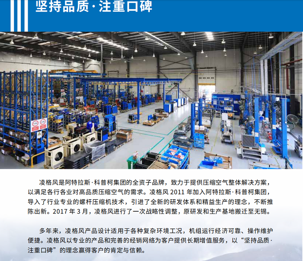 Atlas copco阿特拉斯.柯普柯集團(tuán)旗下全資子品牌凌格風(fēng)一級(jí)能效空壓站咨詢