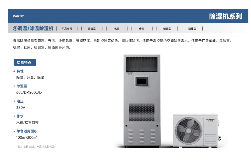 安詩曼升溫除濕機降溫除濕機整體解決方案咨詢