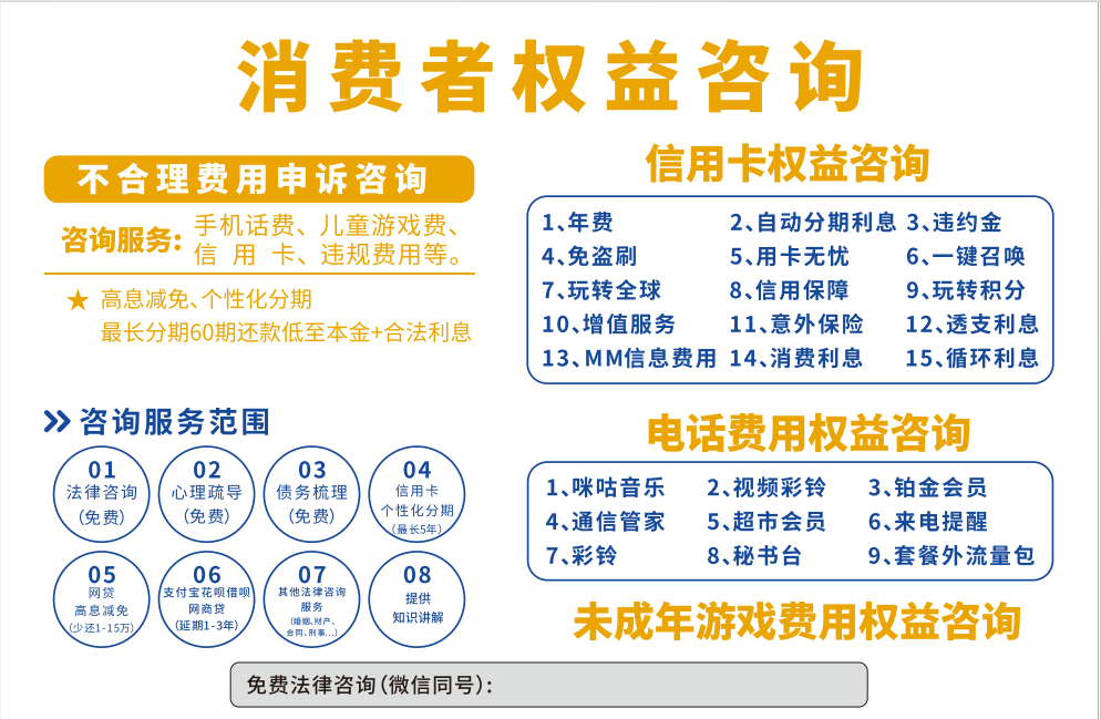 消費者權(quán)益不合理費用申訴免費咨詢