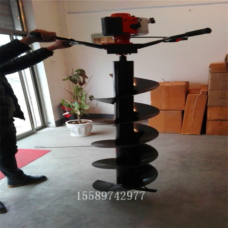 汽油四沖程大馬力鉆地機(jī) 鉆頭結(jié)實(shí)耐用雙人地鉆王鉆坑機(jī)