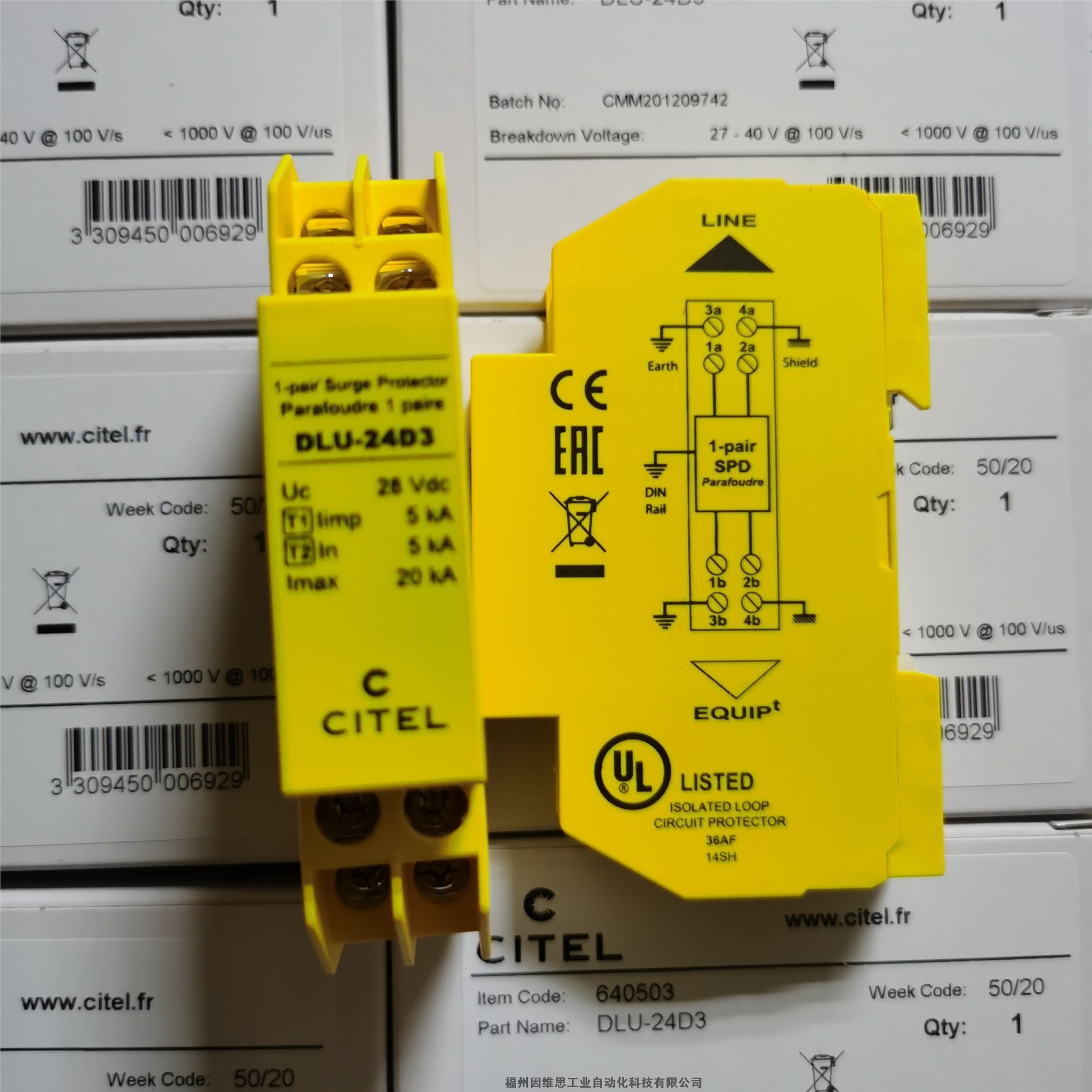 法國CITEL浪涌保護器DLA2-12D3西岱爾信號防雷器原裝特價