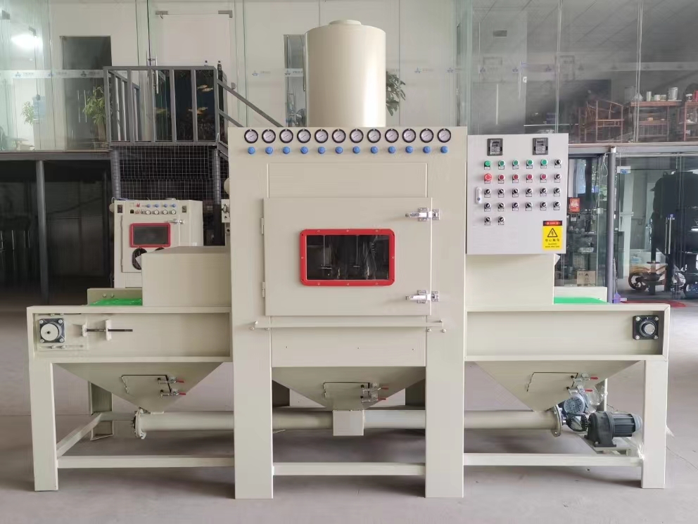 湖南艾航機(jī)械輸送式16把槍 1000輸送帶噴砂機(jī) 除銹，去氧化皮產(chǎn)品表面處理