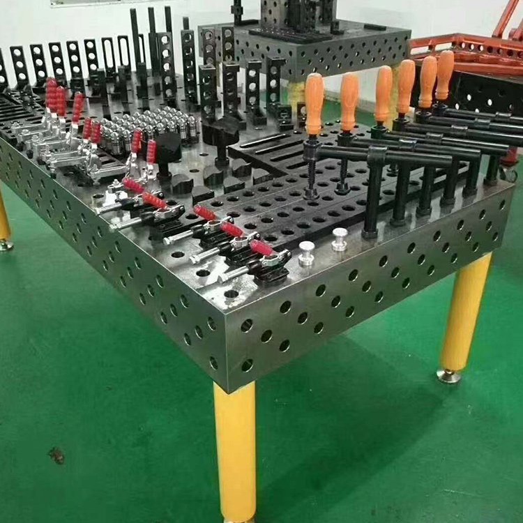 鑄鐵三維柔性焊接平臺(tái)工裝夾具生鐵多孔定位焊接平板機(jī)器人工作臺(tái)