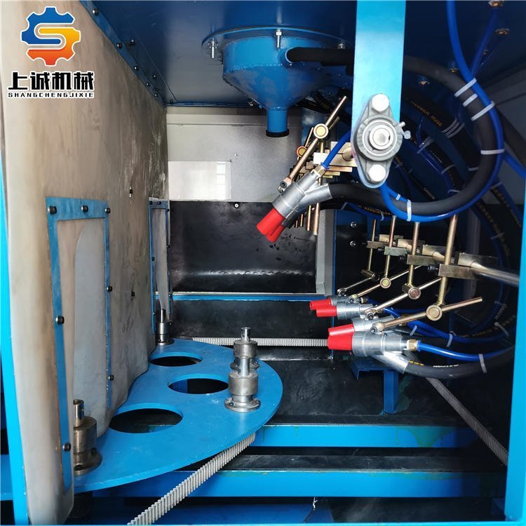 上誠間歇式轉(zhuǎn)盤自動(dòng)噴砂機(jī)無塵環(huán)保噴沙機(jī)效率高