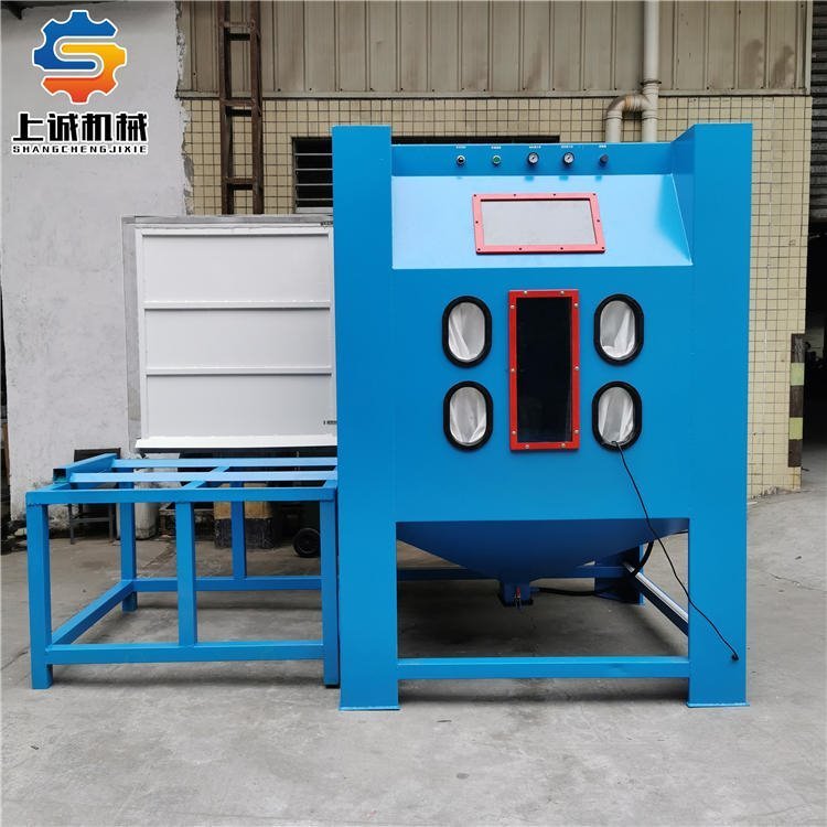 大型手動噴砂機(jī)重型模具用推車轉(zhuǎn)盤噴砂機(jī)上誠廠家定制