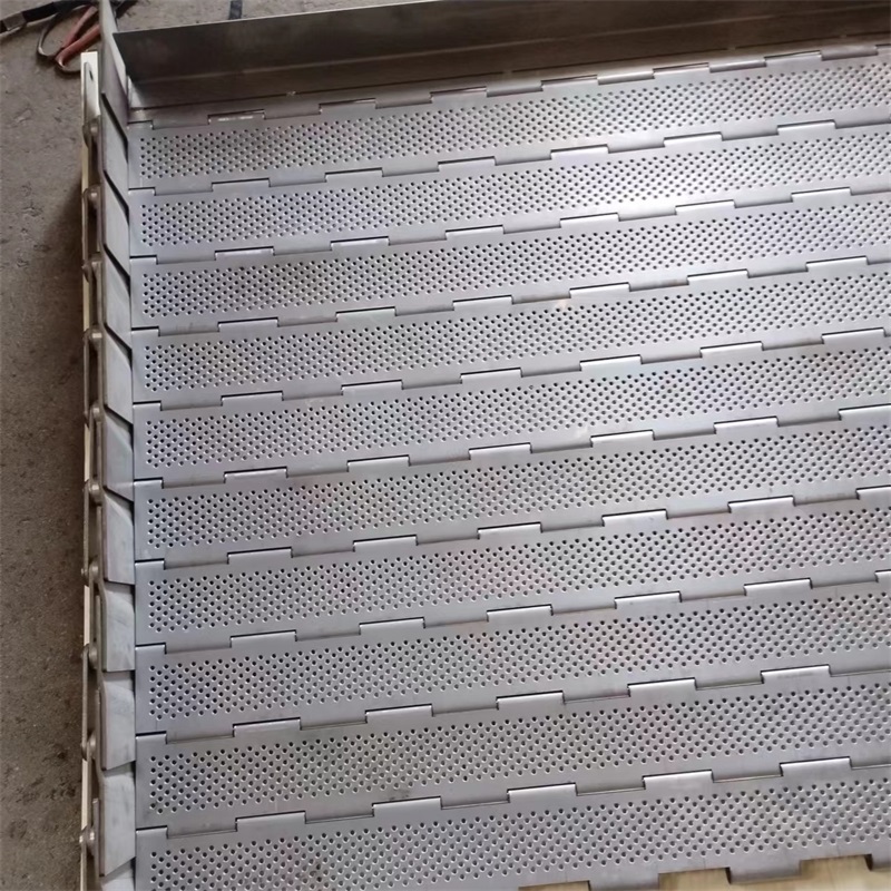 德雷克烘干機不銹鋼沖孔鏈板定做茶葉包菜耐高溫304烘干機傳送帶