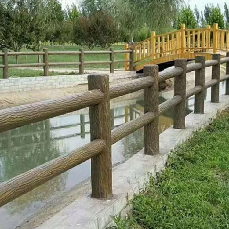 仿樹皮欄桿河堤道路混凝土防護欄圍欄按需定制