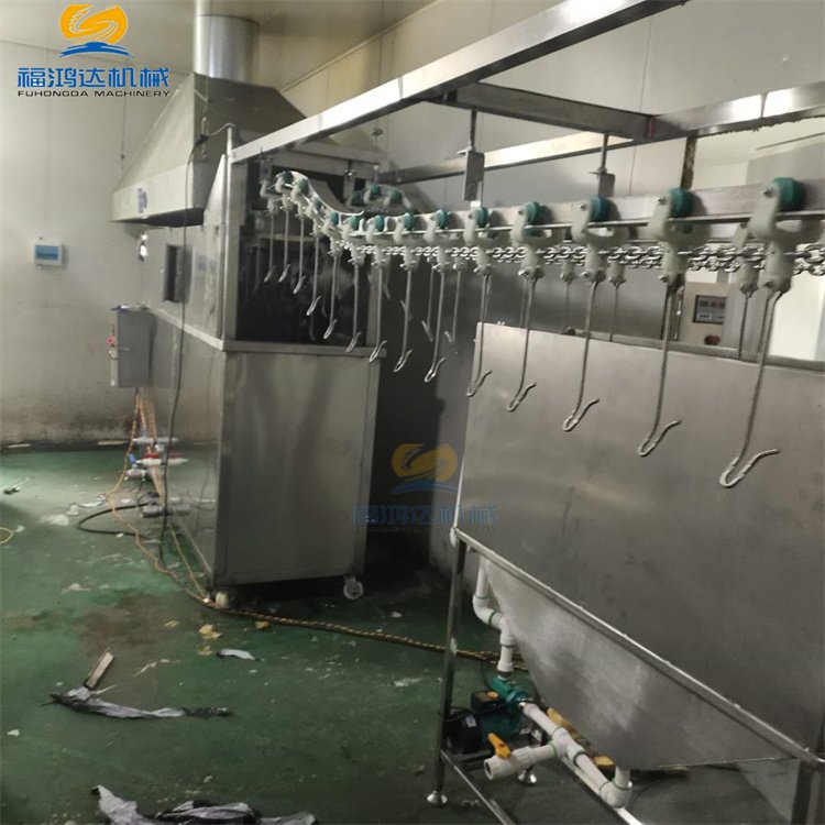 吊掛式燒雞油炸流水線(xiàn)電加熱油水分離扒雞油炸機(jī)大型烤鴨加工設(shè)備