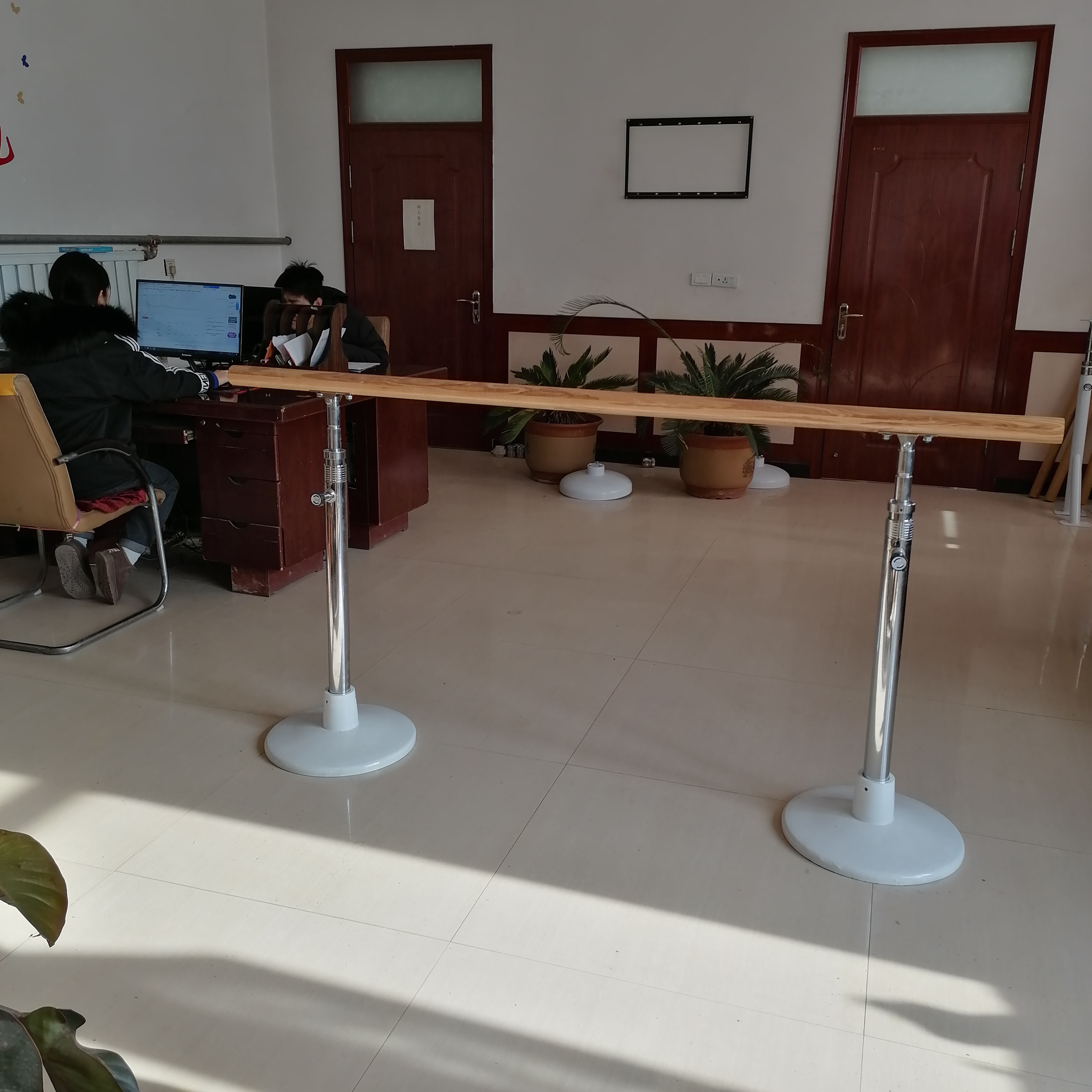 泰昌生產(chǎn)舞蹈把桿雙層落地固定式家用升降兒童舞蹈壓腿桿
