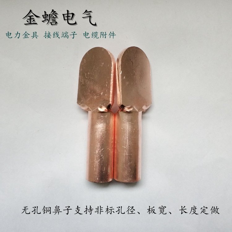 廠家定做DT-150無孔銅鼻子可打非標(biāo)螺絲孔徑