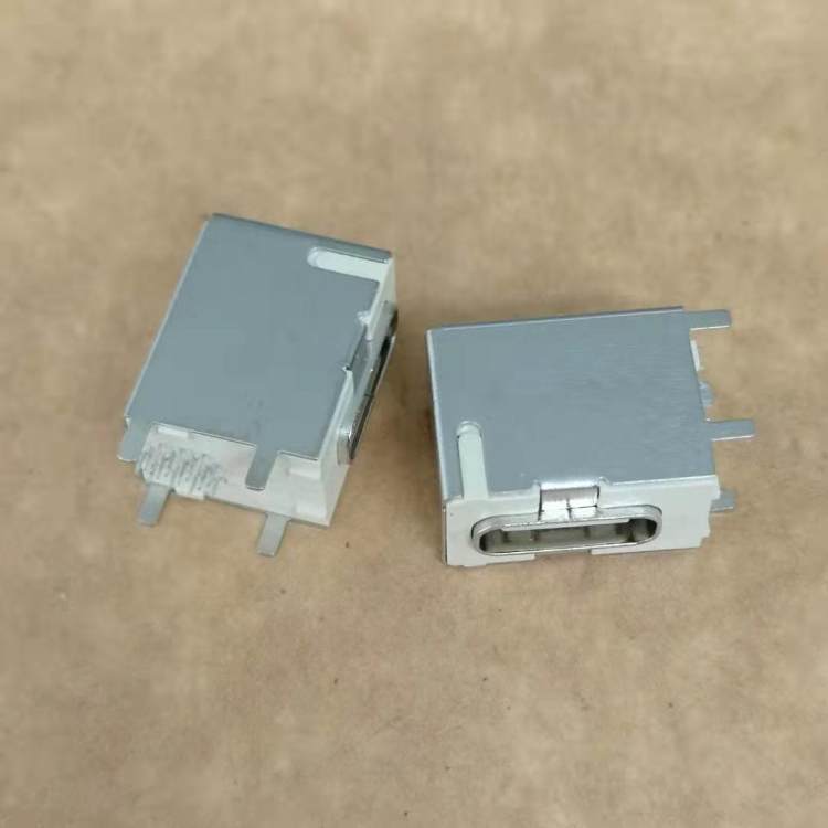 USBTYPE-C16P側(cè)插母座90度側(cè)插DIP四腳固定全包式LCP米白膠