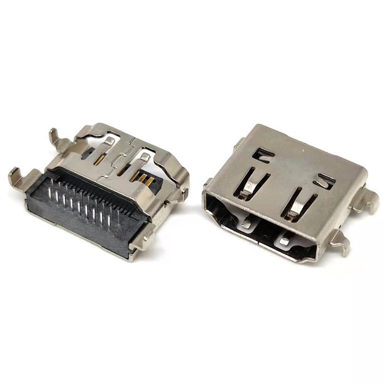 HDMI19PINA型正向沉板母座正向沉板3.75MM四腳插板全插式DIP