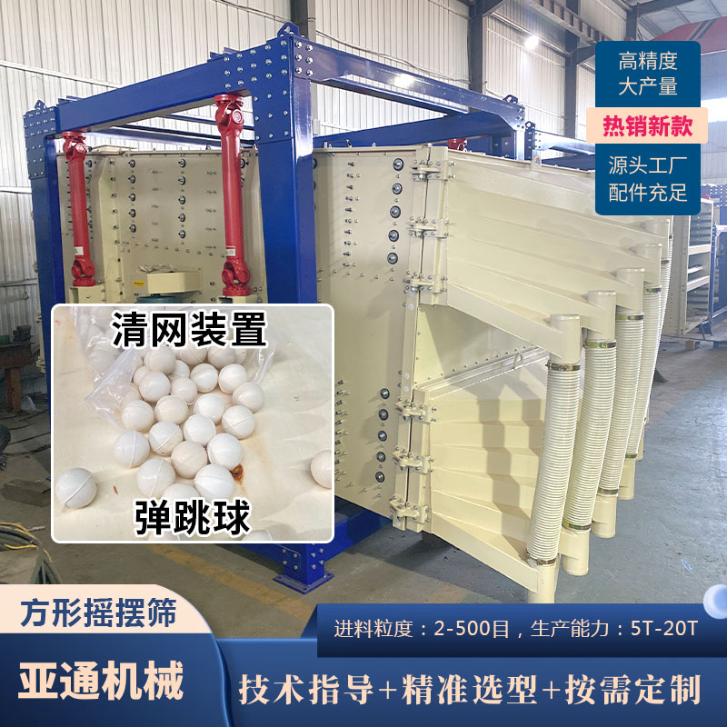 石英砂方形搖擺篩振動(dòng)篩工業(yè)不銹鋼圓形往復(fù)式搖晃篩產(chǎn)量大高精度
