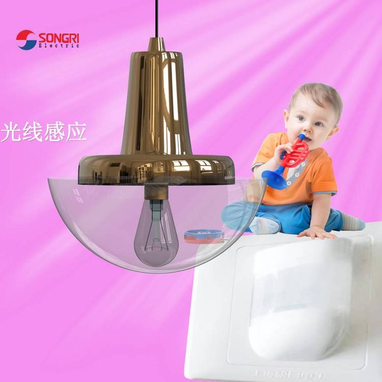 上海松日(SONGRI)人體感應(yīng)開(kāi)關(guān)人來(lái)燈亮人走燈滅紅外線走廊樓道紅外感應(yīng)光控延時(shí)開(kāi)關(guān)