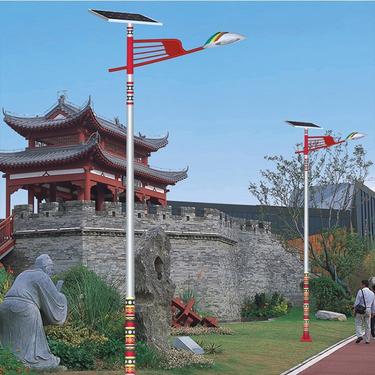 少數(shù)民族風光互補太陽能路燈_民族風一體化風機發(fā)電道路照明燈具