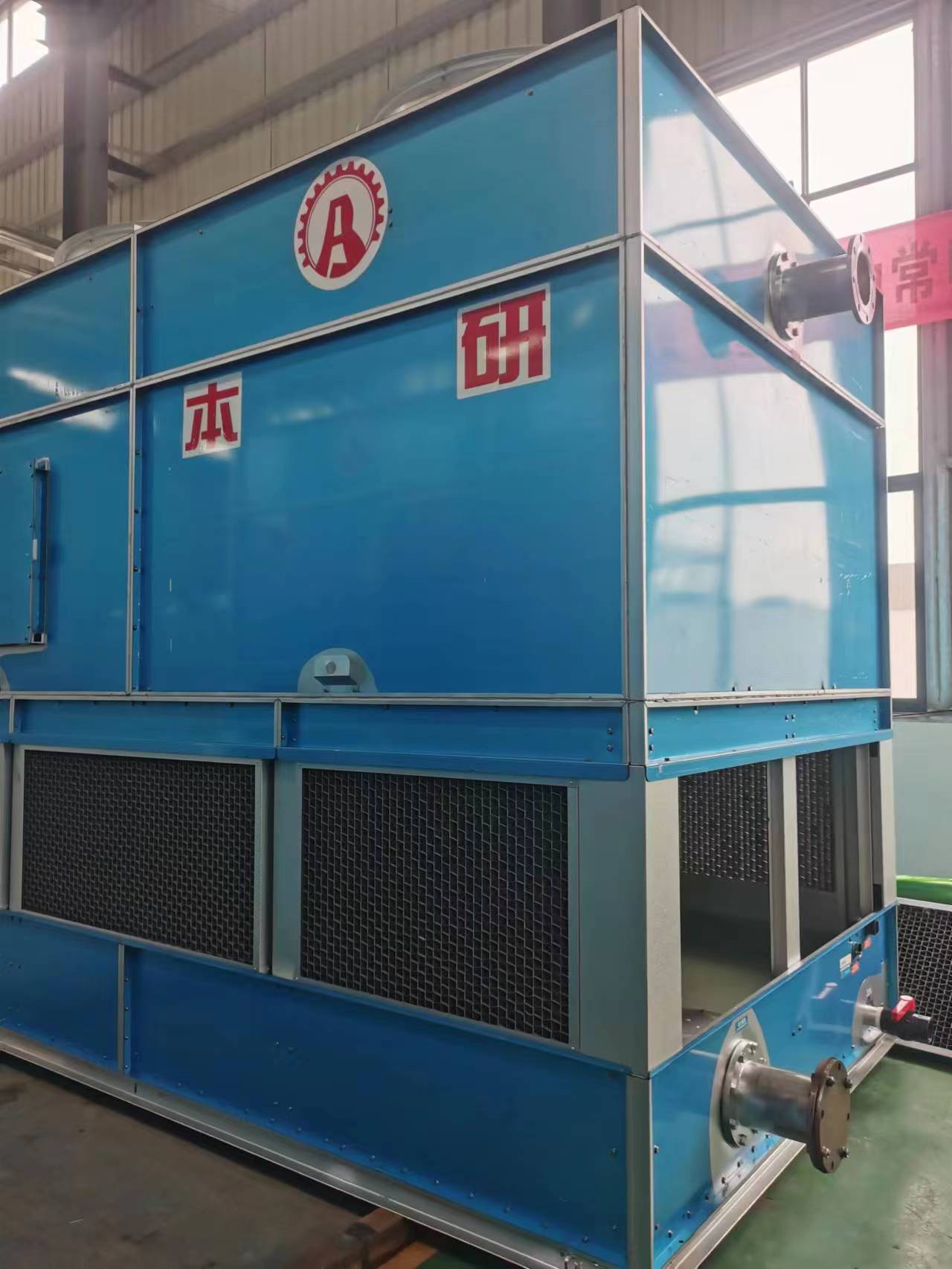 方形橫流全鋼冷卻塔鍍鎂鋁新鋼板外殼開窗設計填料清洗更換方便