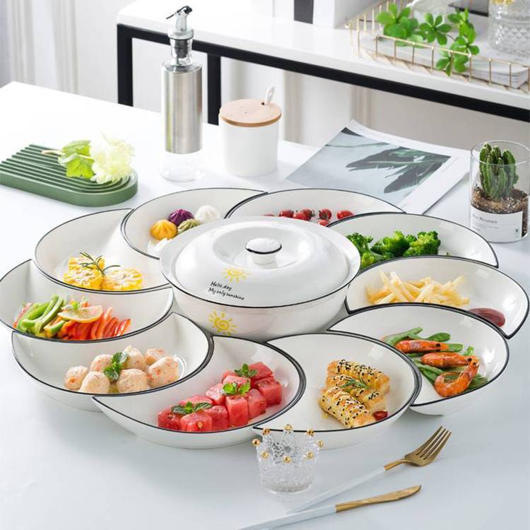 景德鎮(zhèn)新品骨瓷餐具套裝56頭瓷器碗碟