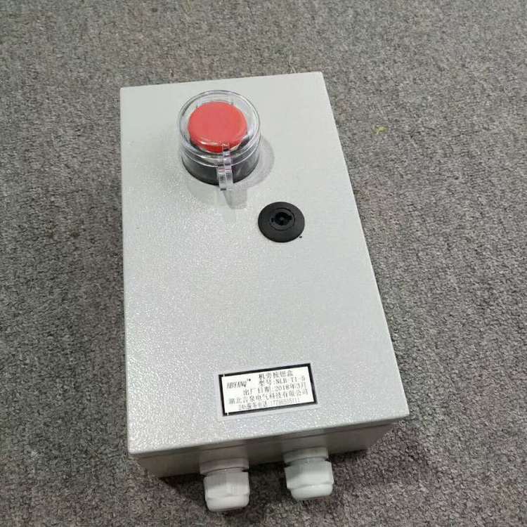 NLB-T1-5水泥廠戶外防水機(jī)旁按鈕盒急停帶保護(hù)罩室外防雨電源開(kāi)關(guān)