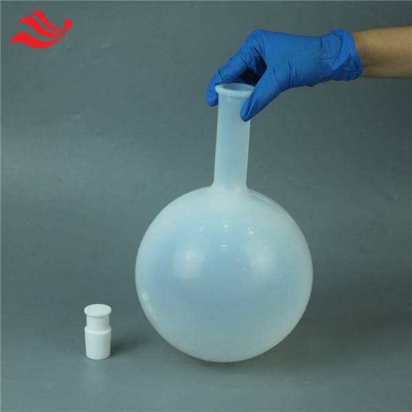 ***PFA燒瓶3L耐HF蒸餾燒瓶氟化氫實(shí)驗(yàn)用特氟龍反應(yīng)瓶24口四氟單頸燒瓶