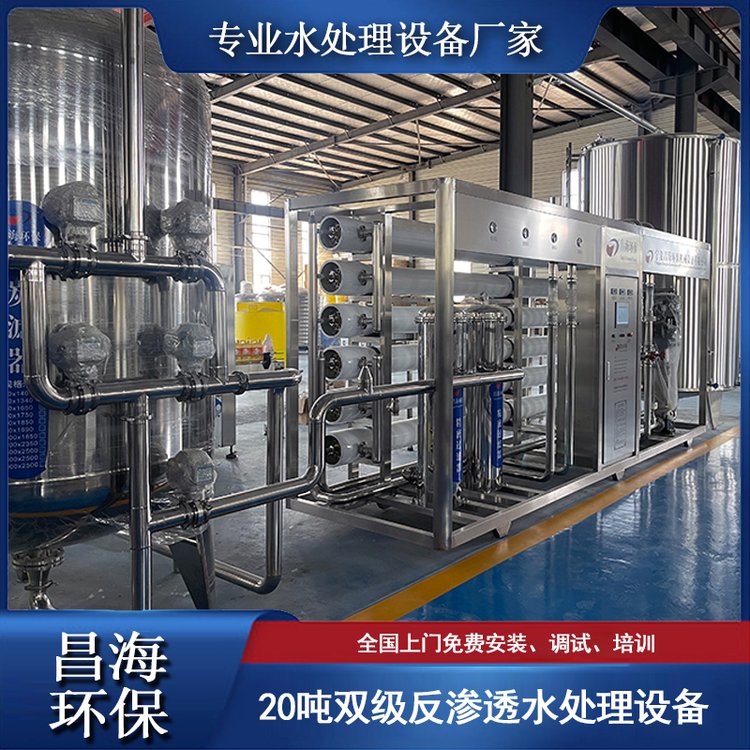 小型雙級反滲透水處理機(jī)純水設(shè)備工業(yè)1t大型ro膜水處理機(jī)器