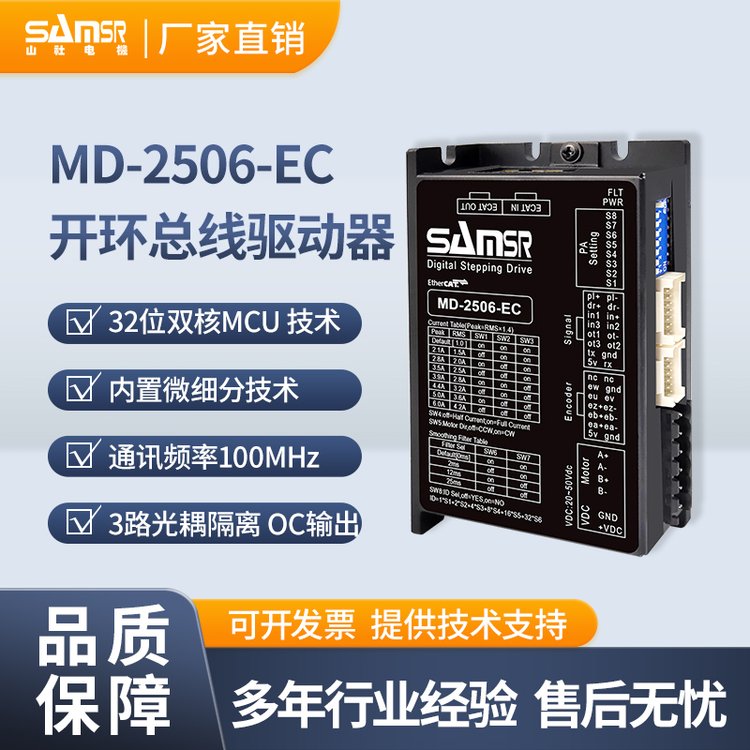山社-開環(huán)總線驅(qū)動器MD-2506-EC32位雙核MCU技-運行平穩(wěn)散熱快