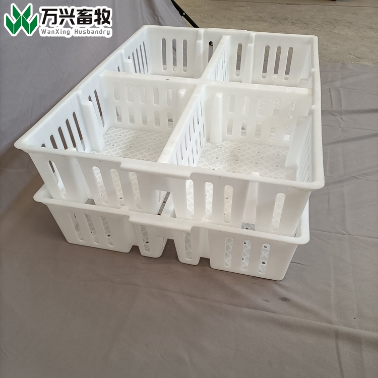 雛禽周轉(zhuǎn)筐塑料筐小雞筐四格雞苗筐源頭廠家萬興畜牧