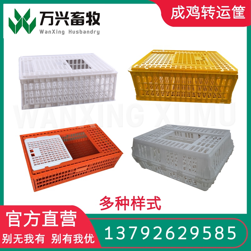 成禽周轉(zhuǎn)筐塑料周轉(zhuǎn)箱大雞籠雞箱源頭廠家萬(wàn)興畜牧