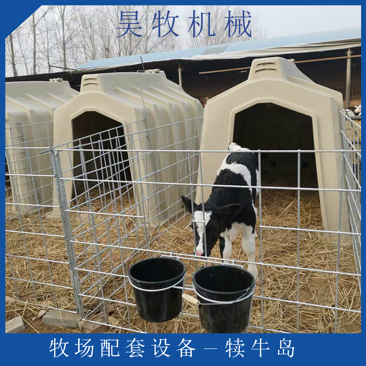 牧場設(shè)備小牛居住屋滾塑一次成型犢牛島\/籠可拆卸加厚圍欄