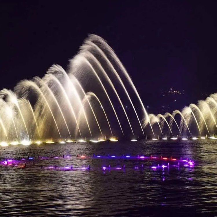 音樂漂浮噴泉七色燈光園林觀景景區(qū)吶喊發(fā)泄噴泉森鑫源